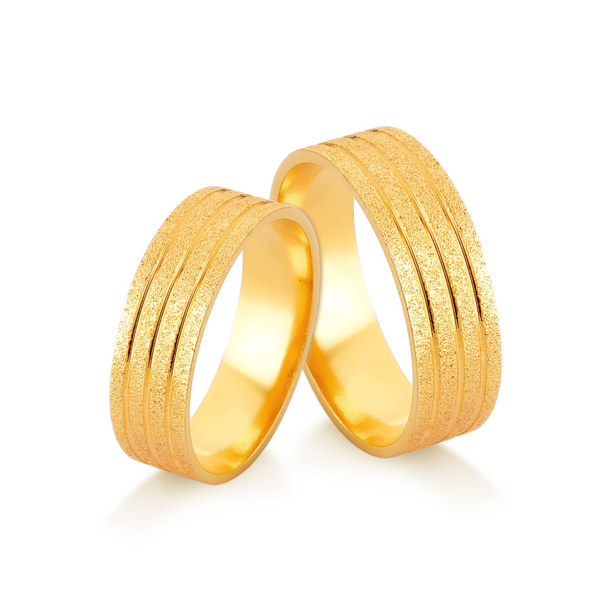 Aliança em ouro amarelo 18 kt, diamantadas {unitário}