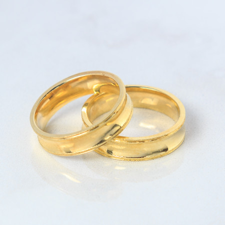 Aliança em ouro amarelo 18 kt anatômica {unitário}