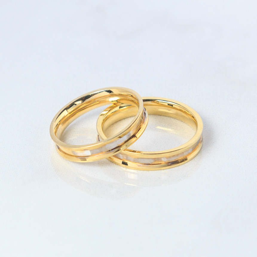 Aliança em ouro amarelo e ouro branco 18 kt {unitário}