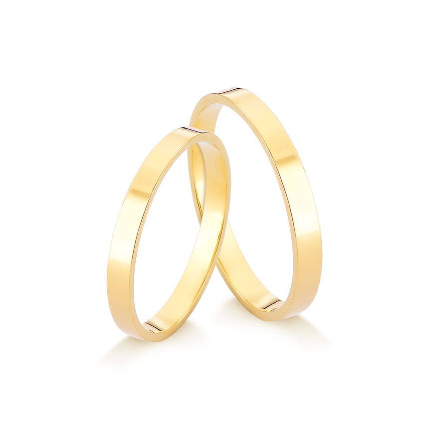 Aliança em ouro amarelo 18 kt modelo reta {unitário}