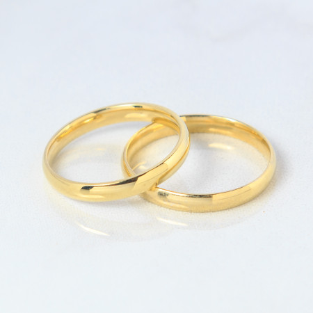Aliança em ouro amarelo 18 kt modelo tradicional {unitário}