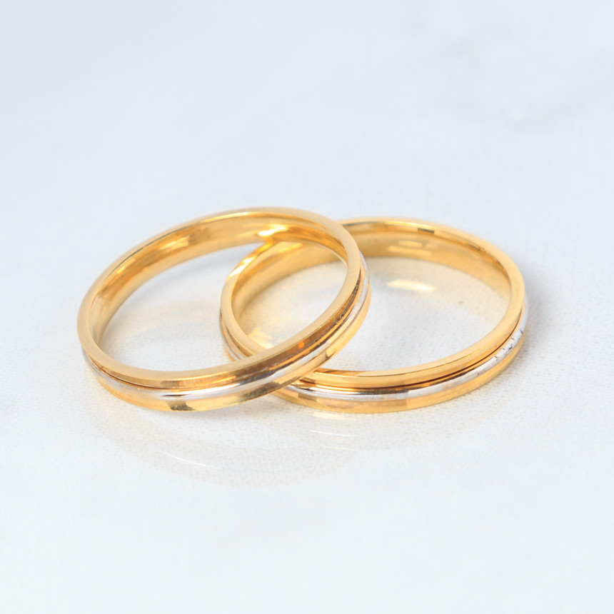 Aliança em ouro amarelo e ouro branco 18 kt {unitário}