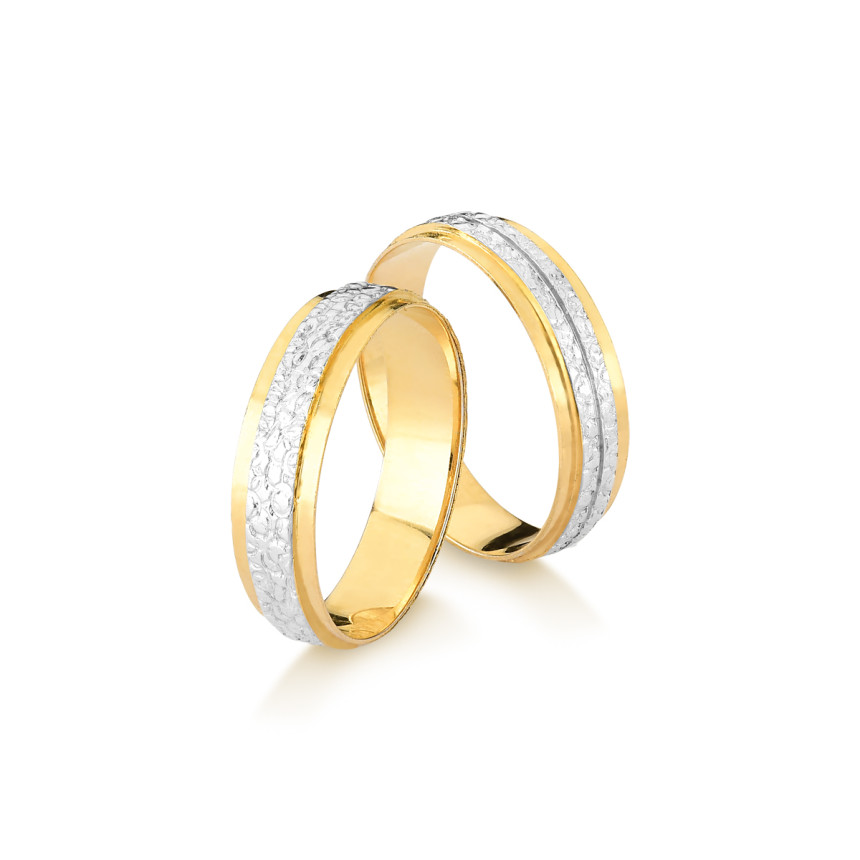 Aliança em ouro amarelo e ouro branco 18 kt {unitário}