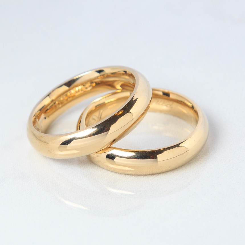 Aliança em ouro amarelo 18 kt anatômica modelo tradicional {unitário}