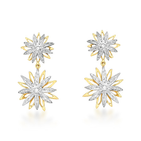 Brinco em ouro amarelo 18 kt com diamantes