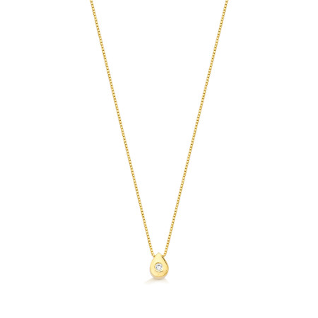 Corrente com pingente em ouro amarelo 18 kt com diamante