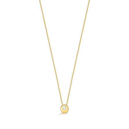 Corrente com pingente em ouro amarelo 18 kt com 1 diamante