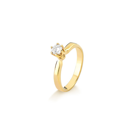 Anel solitário em ouro 18 kt com diamante 0,20 pontos