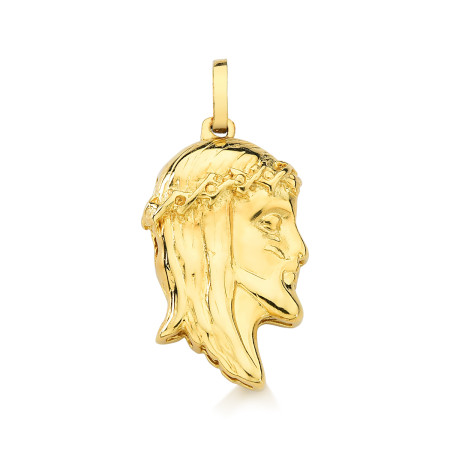 Pingente face de Cristo em Prata folheado a ouro