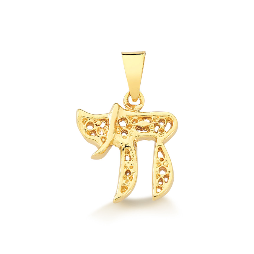 Pingente Chai em ouro amarelo 18 kt