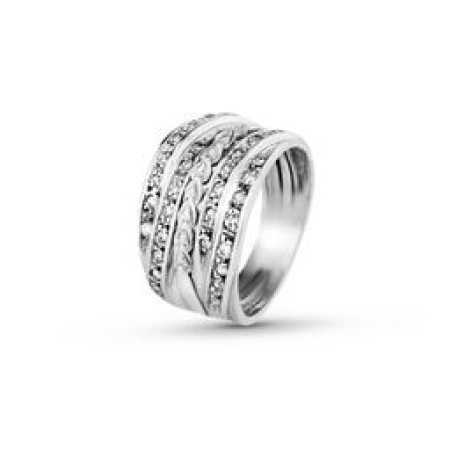Anel em ouro Branco 18 kt com diamantes