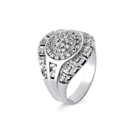 Anel em ouro branco 18 kt com diamantes