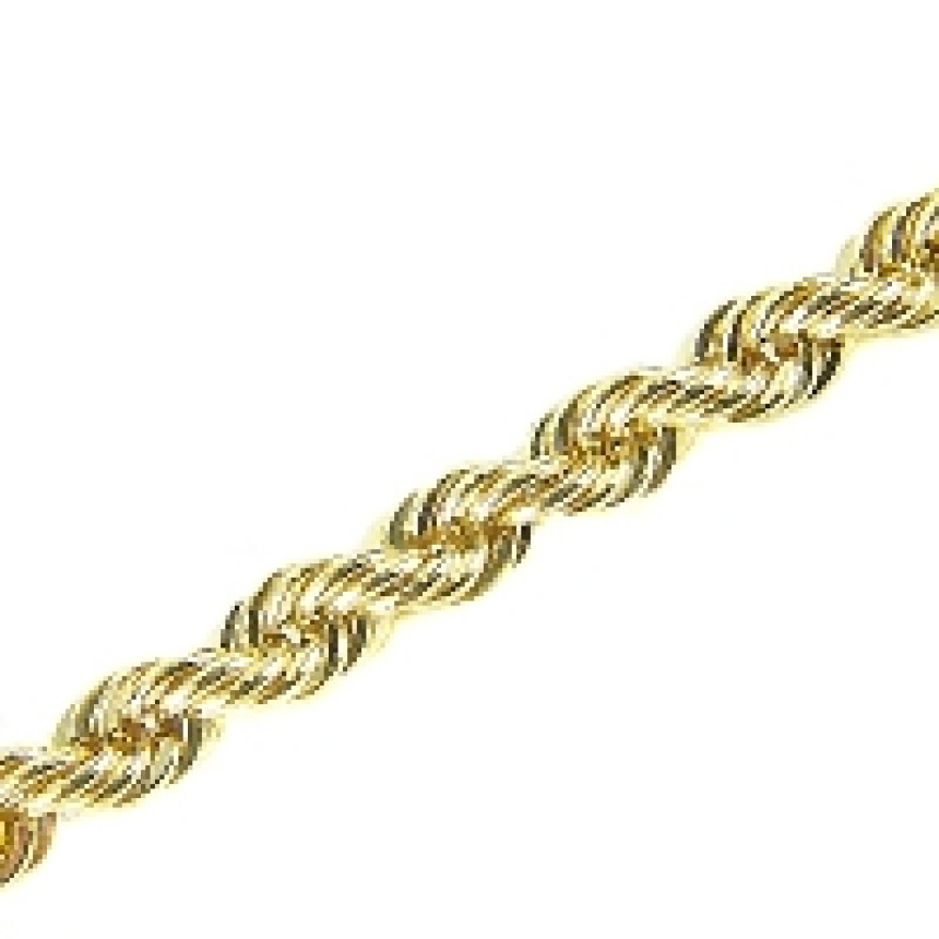 Pulseira corda em ouro amarelo 18 kt