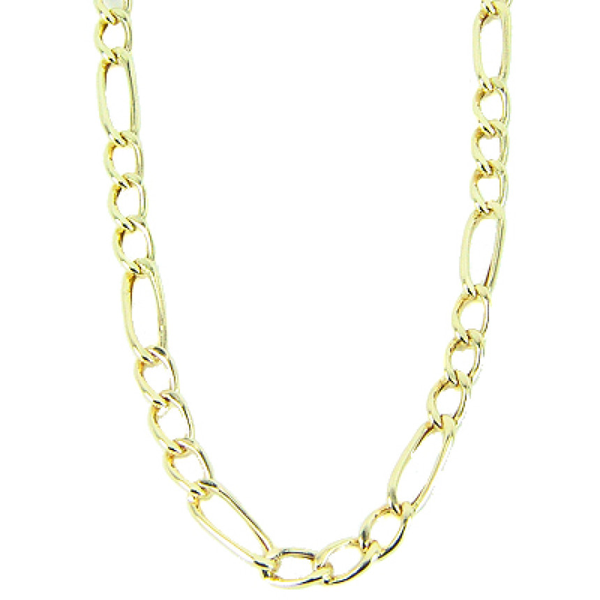 Corrente oca 3x1 em ouro amarelo 18 kt 60 cm