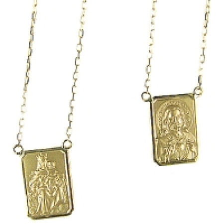 Escapulario em ouro amarelo 18 kt
