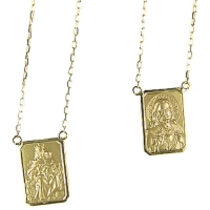 Escapulario em ouro amarelo 18 kt