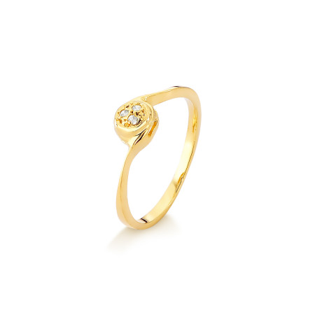Anel chuveiro em  ouro amarelo 18 kt com diamantes