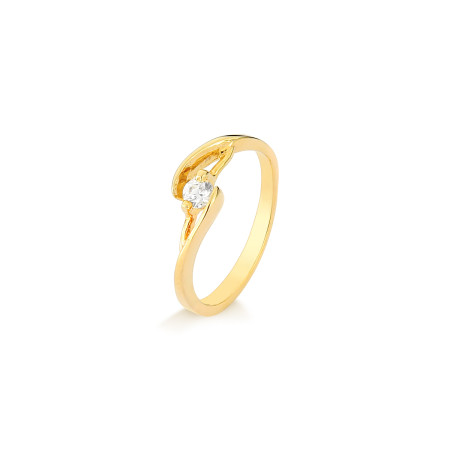 Anel em ouro amarelo 18 kt com diamante