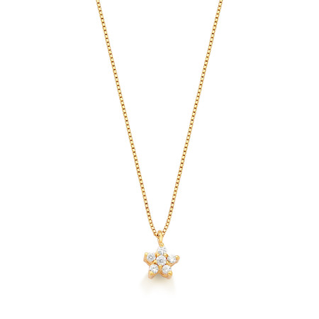 Corrente com pingente em ouro 18 kt com diamantes
