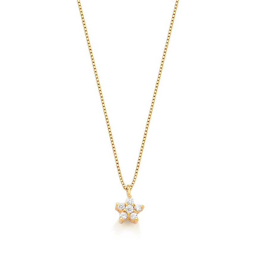 Corrente com pingente em ouro 18 kt com diamantes