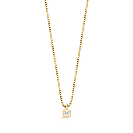 Corrente com pingente em ouro 18 kt com diamante