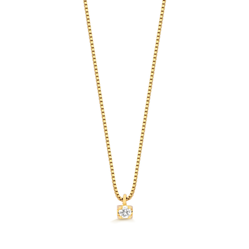 Corrente com pingente em ouro 18 kt com diamante
