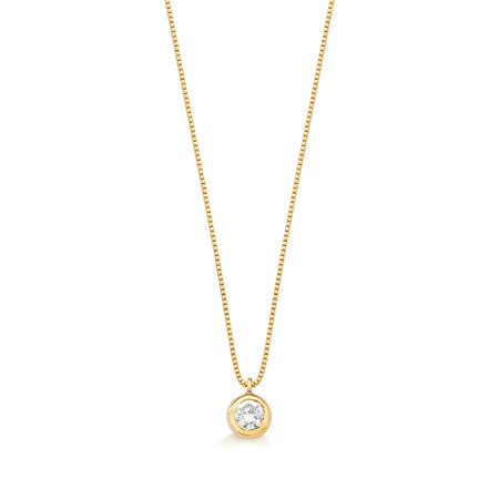 Ponto de luz em ouro 18 kt com ZIRCÕNIA