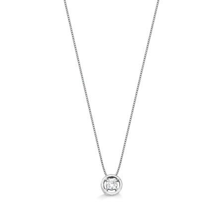 Ponto de luz em ouro branco com diamante