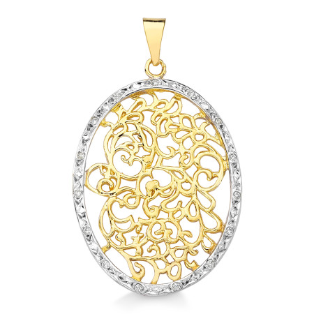 Mandala em ouro amarelo com diamantes