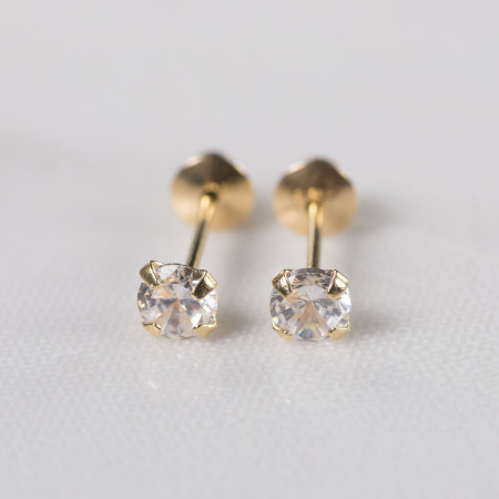 Brinco em ouro 18 kt com zircônia