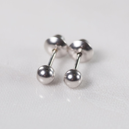 Brinco bolinha em ouro branco