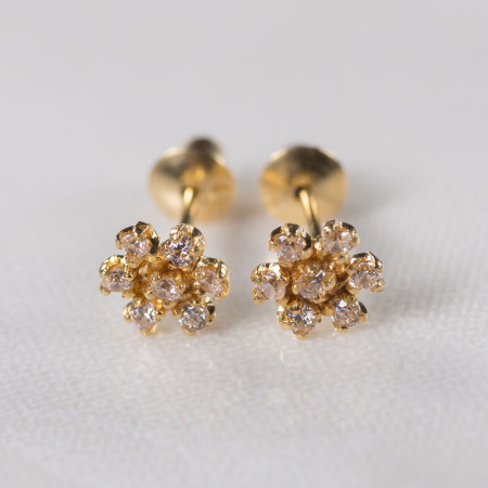 Brinco infantil em ouro 18 kt com diamantes