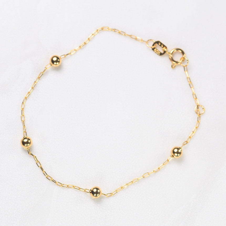 Pulseira infantil em ouro amarelo 18 kt