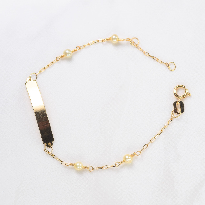 Pulseira infantil em ouro amarelo