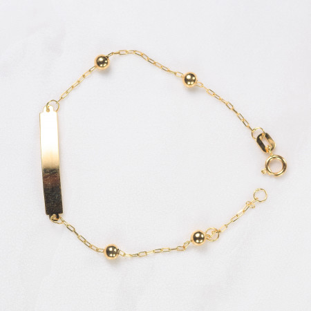 Pulseira infantil em ouro amarelo