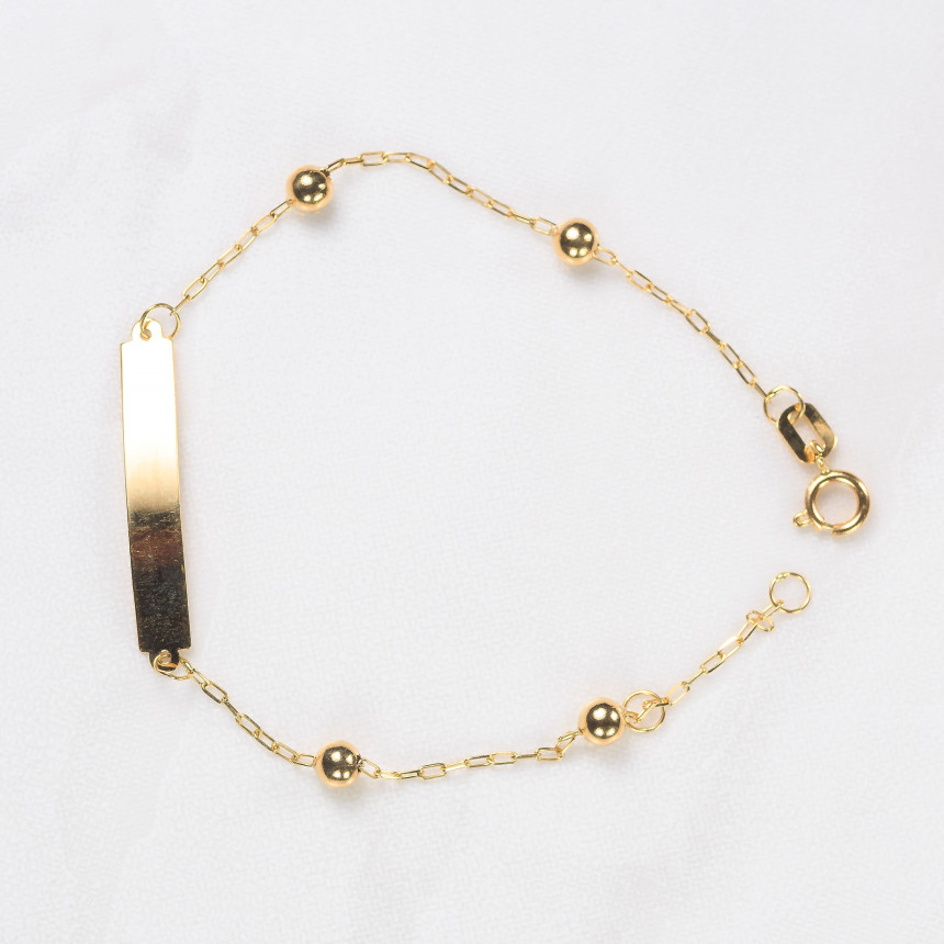 Pulseira infantil em ouro amarelo