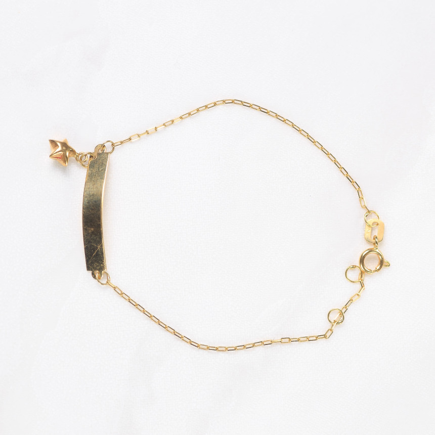 Pulseira infantil em ouro amarelo 18 kt