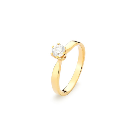 Anel solitário com diamante