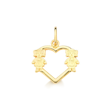 Pingente coração com filhos