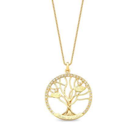 Corrente com pingente arvore da vida