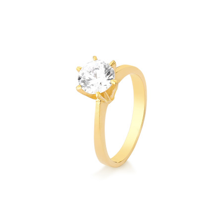 Solitário em ouro com zirconia