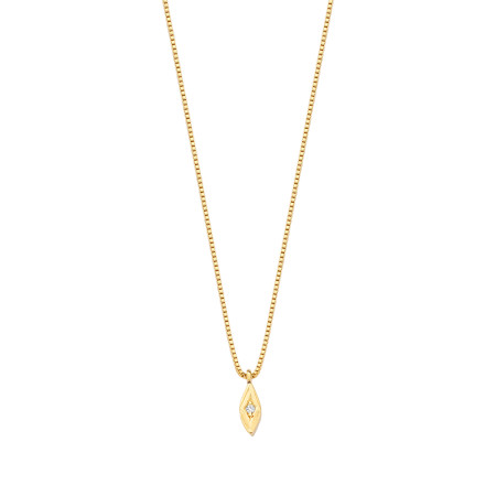 Corrente com pingente em ouro com brilhante