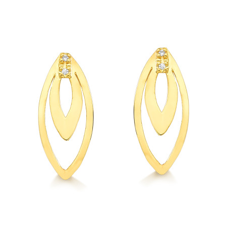 Brincos em ouro 18 k com brilhantes
