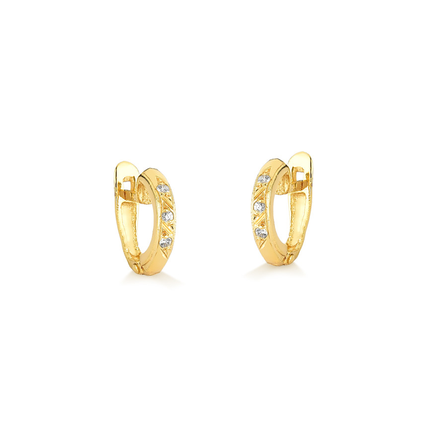 Brincos em ouro 18 k com brilhantes