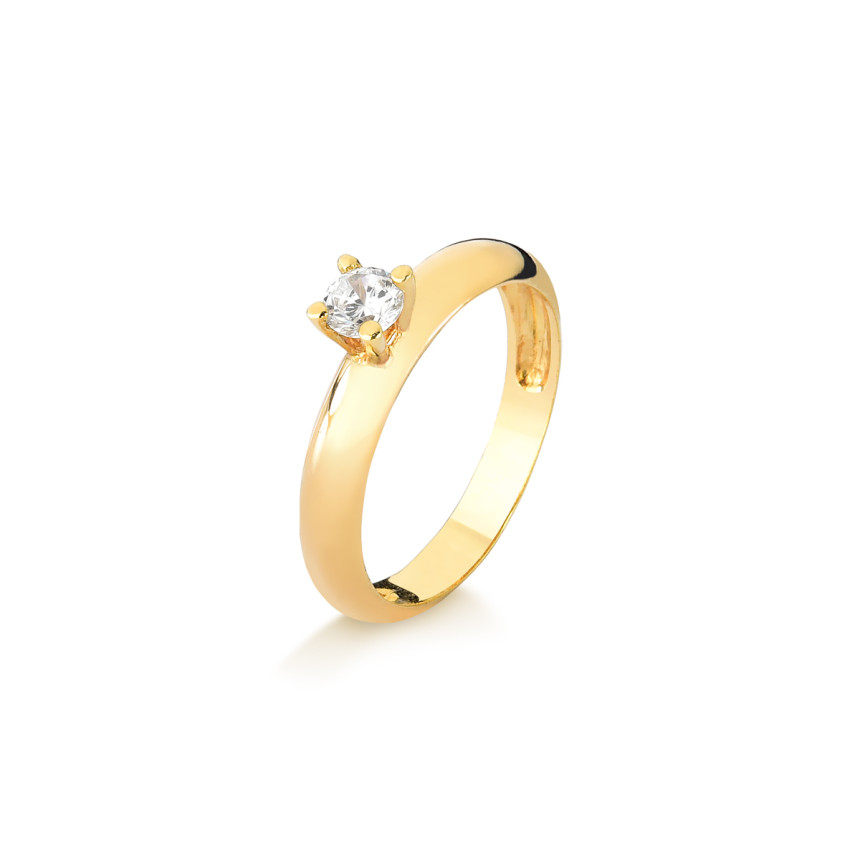 Anel solitário em brilhante