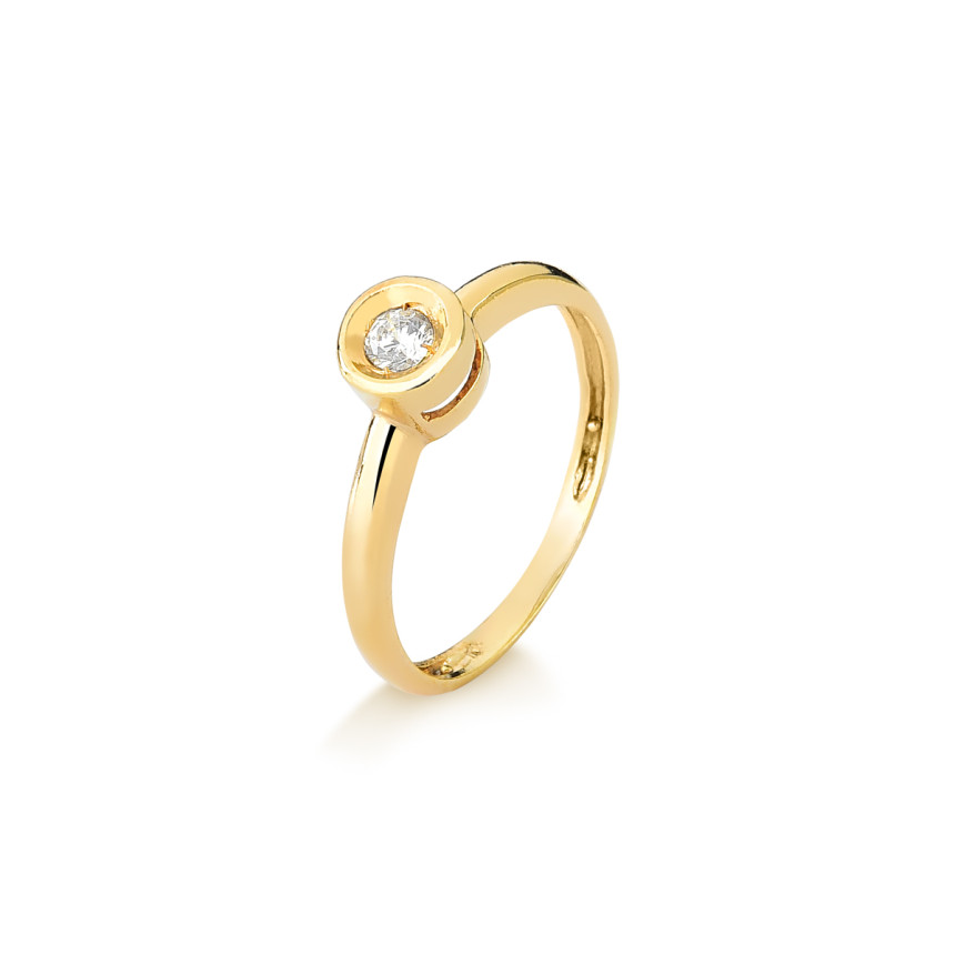 Anel solitário em ouro 18k com brilhante