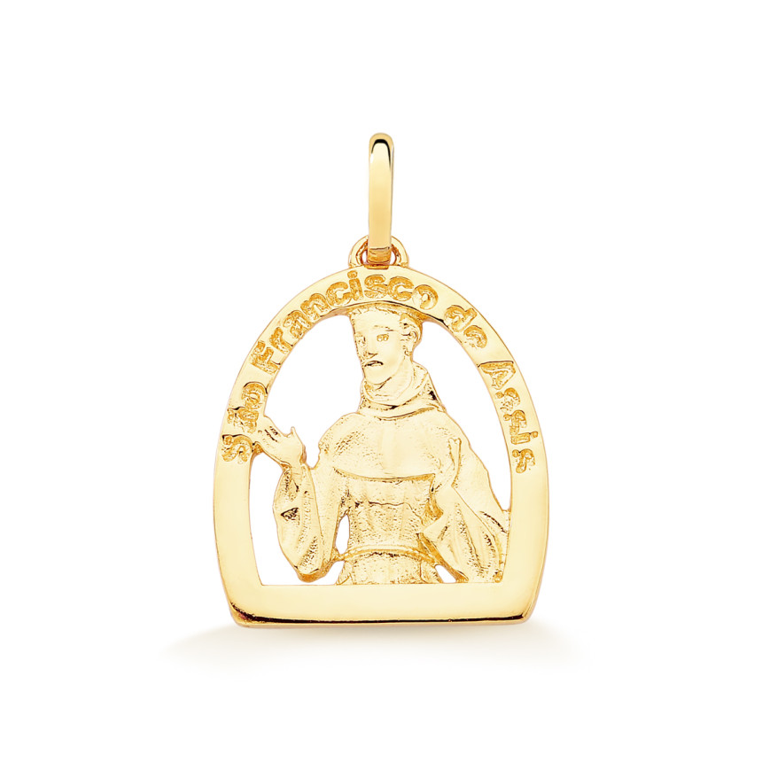 Pingente São Francisco de Assis em ouro amarelo