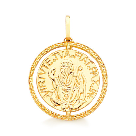 Pingente São Bento em ouro amarelo