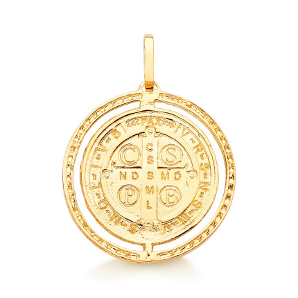 Pingente São Bento em ouro amarelo