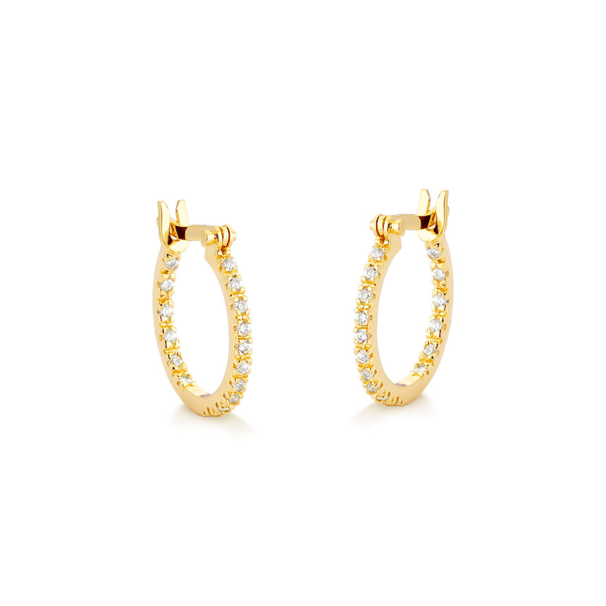 Brincos em ouro amarelo com brilhantes